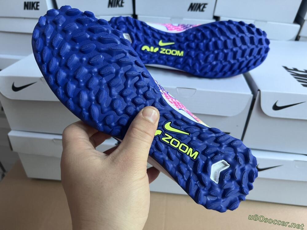 Men's Nike Air Zoom Mercurial Vapor 15 Elite TF Football Shoes - White/Blue/Pink