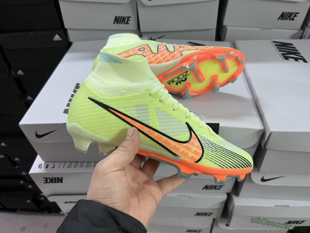 Men's Nike Air Zoom Mercurial Superfly 9 Elite FG Football Boots - Green/Orange