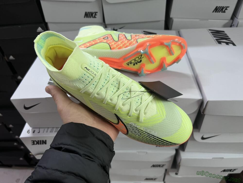 Men's Nike Air Zoom Mercurial Superfly 9 Elite FG Football Boots - Green/Orange