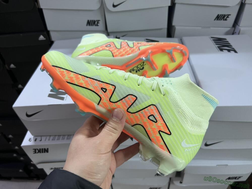 Men's Nike Air Zoom Mercurial Superfly 9 Elite FG Football Boots - Green/Orange