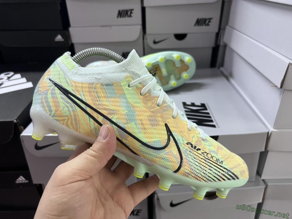 Unisex Nike Air Zoom Mercurial Vapor 15 Elite AG Football Boots - White/Green/Orange