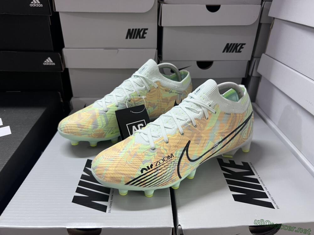 Unisex Nike Air Zoom Mercurial Vapor 15 Elite AG Football Boots - White/Green/Orange