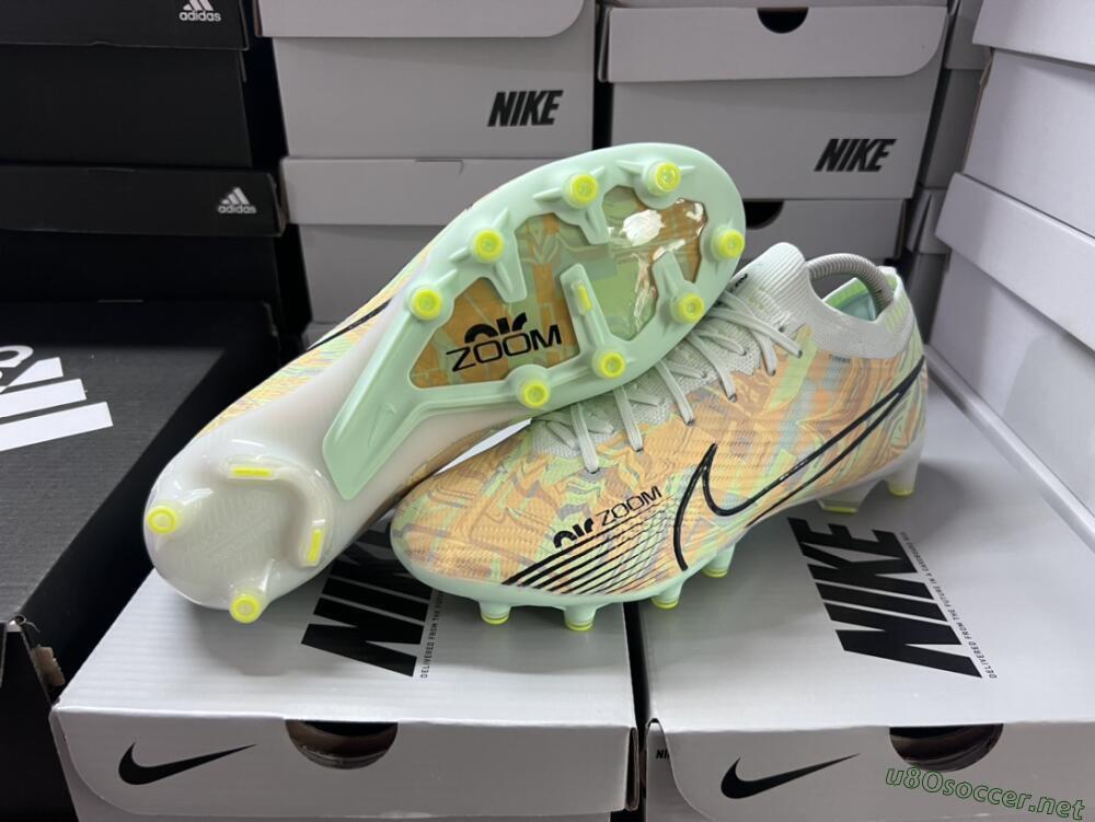 Unisex Nike Air Zoom Mercurial Vapor 15 Elite AG Football Boots - White/Green/Orange