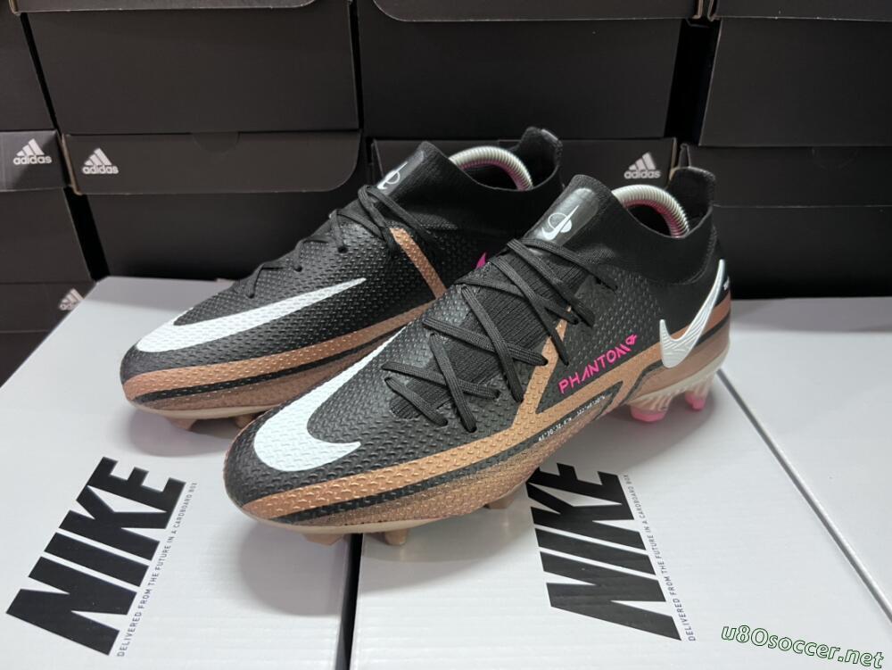 Men's Nike Phantom GT 2 DF Elite FG Football Boots - Black/Gold/White