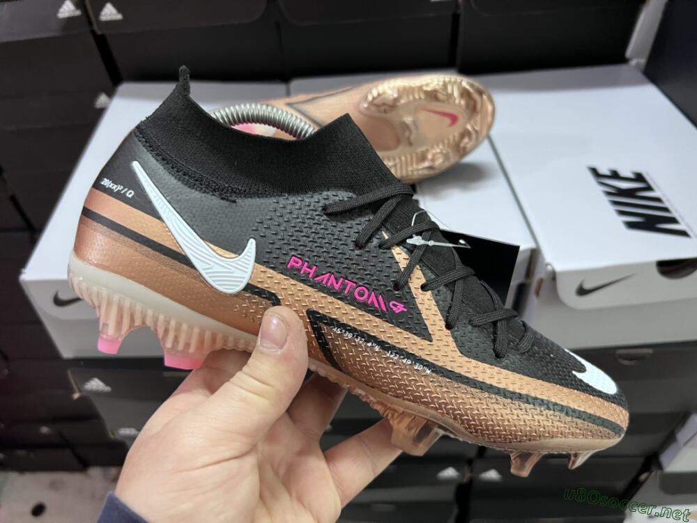 Men's Nike Phantom GT 2 DF Elite FG Football Boots - Black/Gold/White