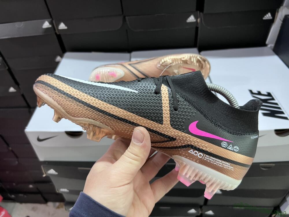 Men's Nike Phantom GT 2 DF Elite FG Football Boots - Black/Gold/White