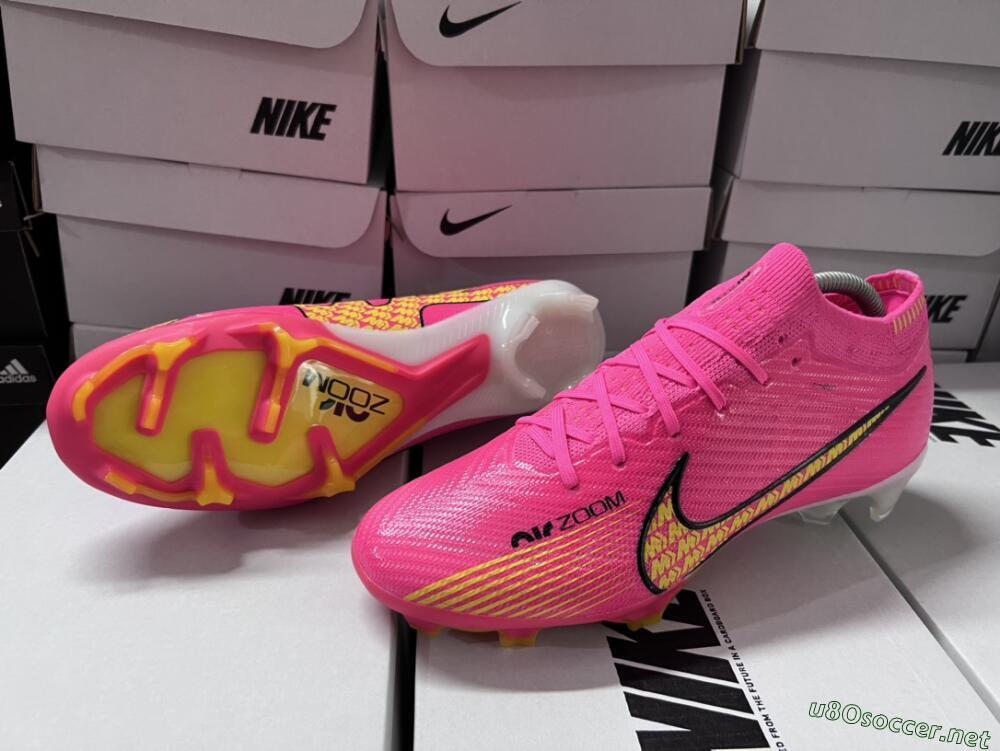 Unisex Nike Air Zoom Mercurial Vapor 15 Elite FG Football Boots - Pink/Yellow