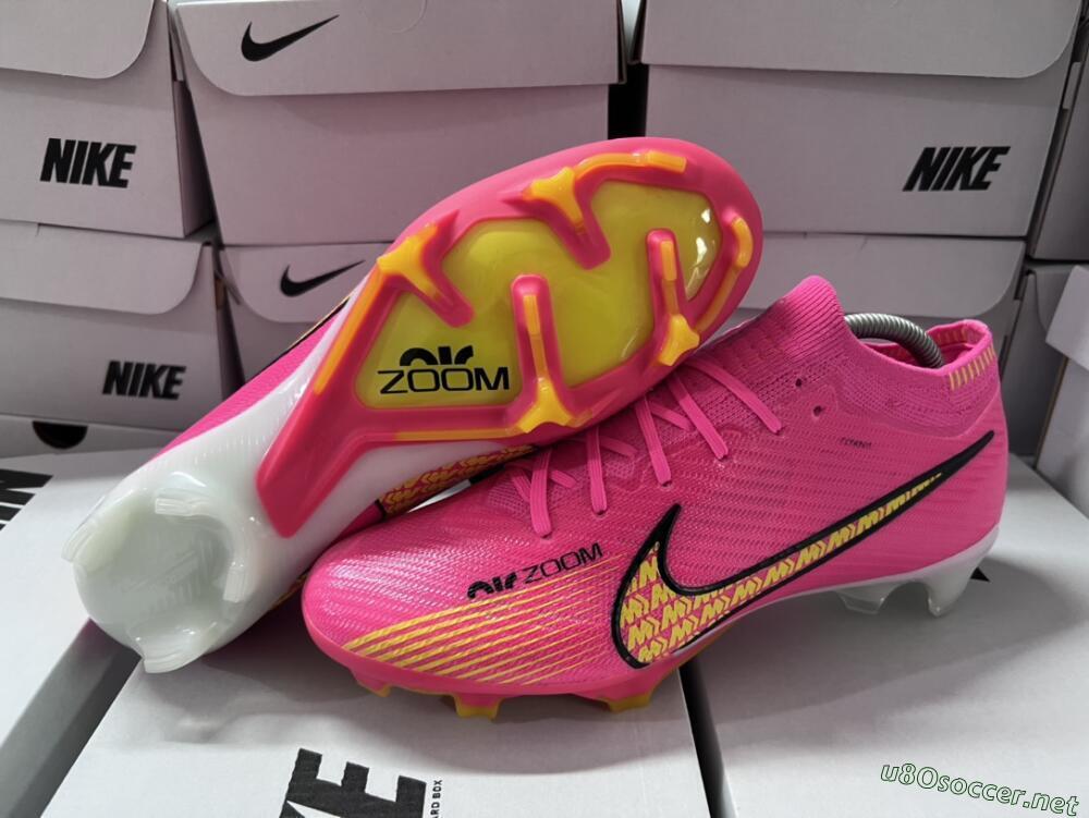Unisex Nike Air Zoom Mercurial Vapor 15 Elite FG Football Boots - Pink/Yellow