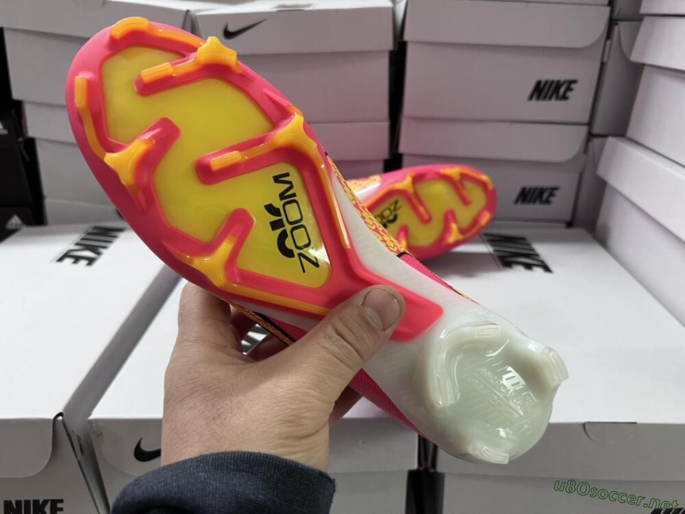 Unisex Nike Air Zoom Mercurial Vapor 15 Elite FG Football Boots - Pink/Yellow