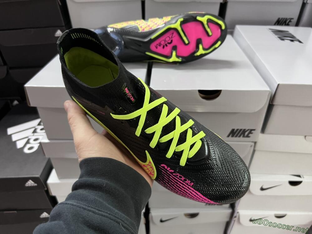 Men's Nike Air Zoom Mercurial Superfly 9 Elite FG Football Boots - Black/Yellow/Pink
