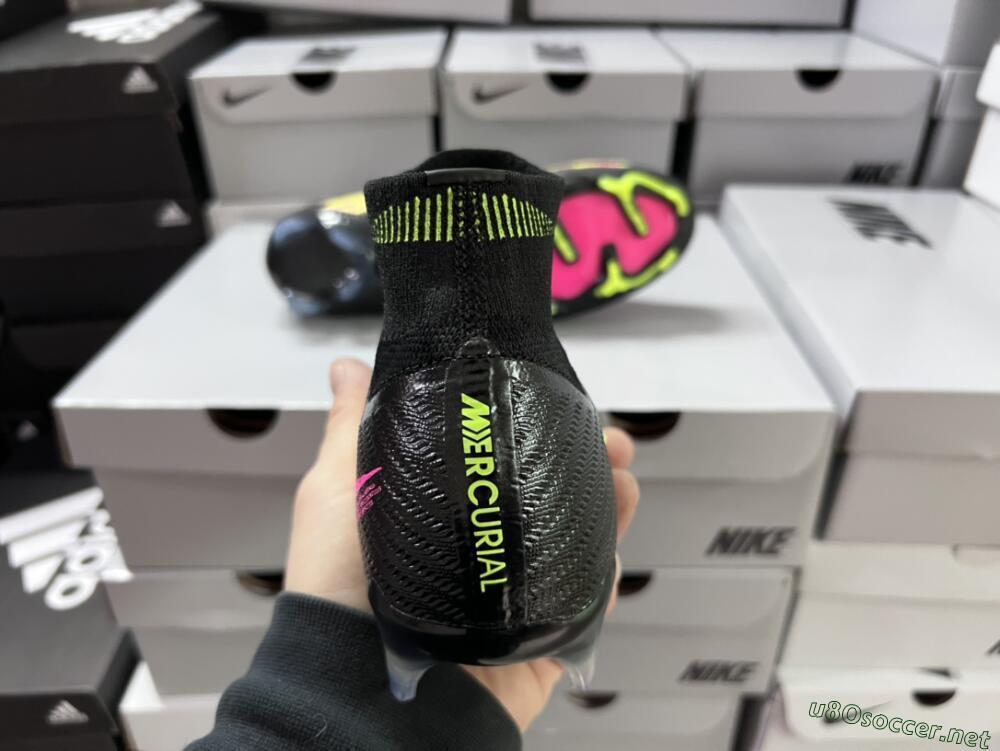 Men's Nike Air Zoom Mercurial Superfly 9 Elite FG Football Boots - Black/Yellow/Pink