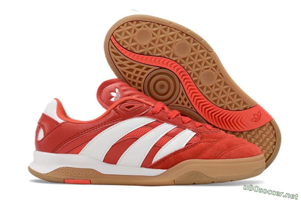 Unisex Adidas Predator Mundial IC Football Shoes - Red/White/Brown 2