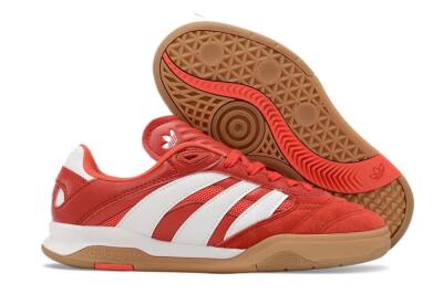 Unisex Adidas Predator Mundial IC Football Shoes - Red/White/Brown