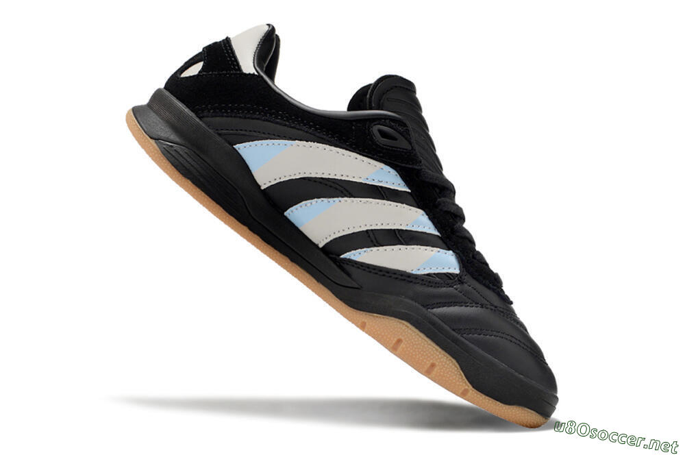 Unisex Adidas Predator Mundial IC Football Shoes - Black/White/Blue 4