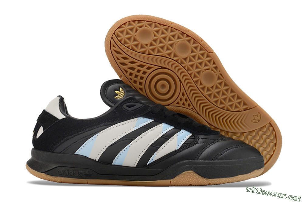 Unisex Adidas Predator Mundial IC Football Shoes - Black/White/Blue 2