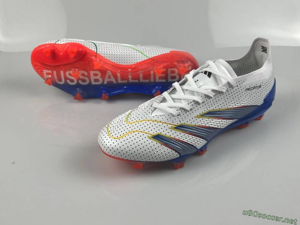 Men's Adidas Predator 24 Elite Euphoria FG Football Boots - White/Silver/Blue