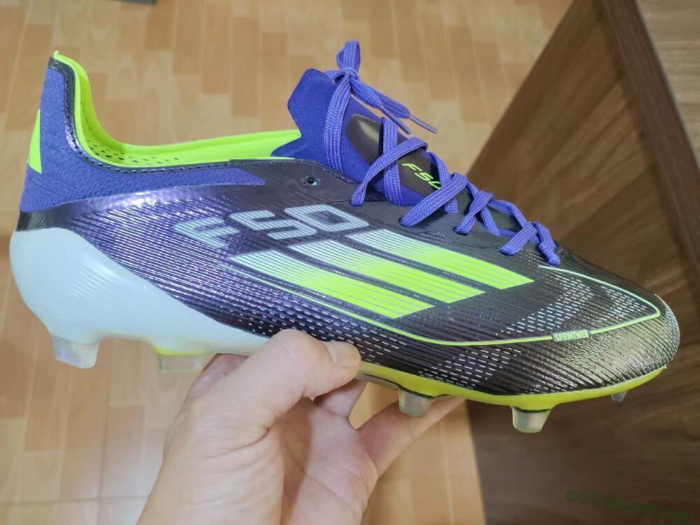 Men's Adidas F50 Adizero FG Football Boots - Purple/Yellow/White