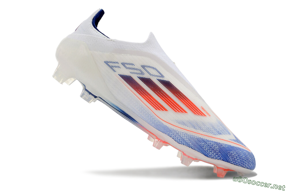 Men's Adidas F50 Elite Laceless FG Football Boots - Blue/Red/Beige 4
