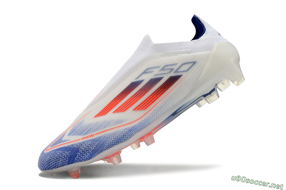 Men's Adidas F50 Elite Laceless FG Football Boots - Blue/Red/Beige 5