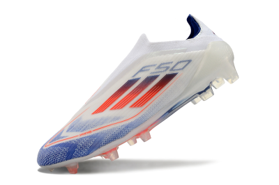 Men's Adidas F50 Elite Laceless FG Football Boots - Blue/Red/Beige