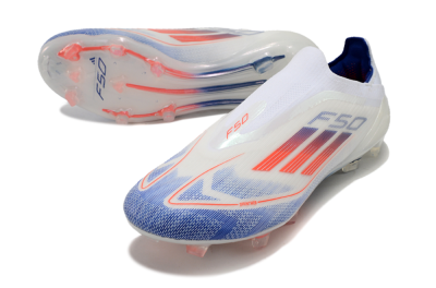 Men's Adidas F50 Elite Laceless FG Football Boots - Blue/Red/Beige