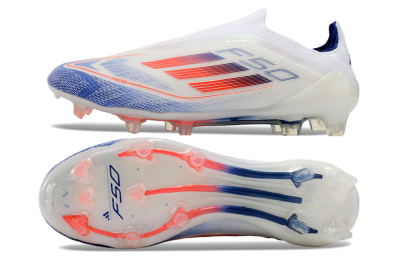 Men's Adidas F50 Elite Laceless FG Football Boots - Blue/Red/Beige