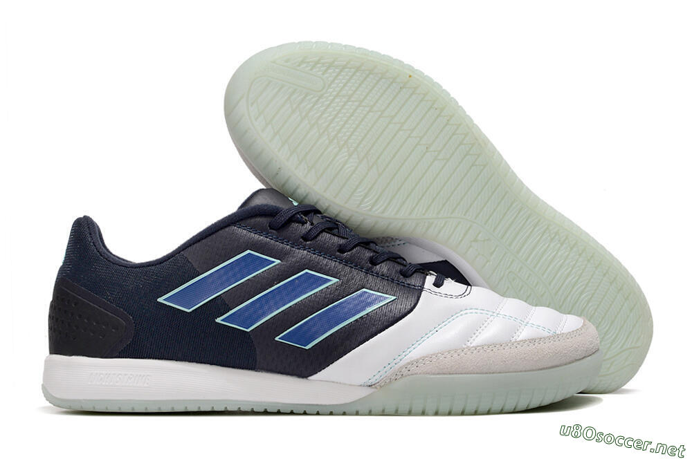 Men's Adidas Top Sala Competition IC Football Shoes - White/Black/Blue 2