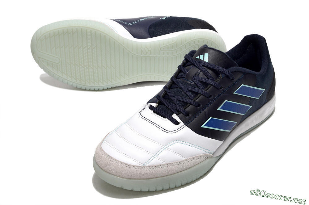 Men's Adidas Top Sala Competition IC Football Shoes - White/Black/Blue 3