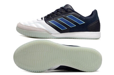 Men's Adidas Top Sala Competition IC Football Shoes - White/Black/Blue