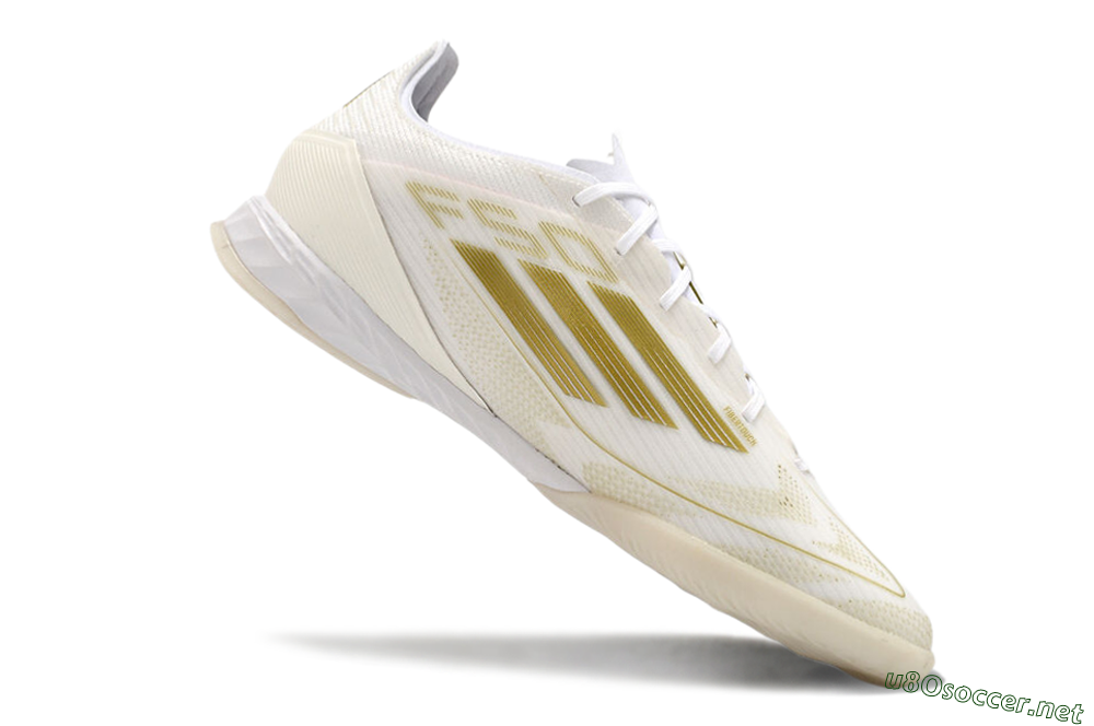 Men's Adidas F50 Pro IC Football Shoes - Beige/White/Gold 4