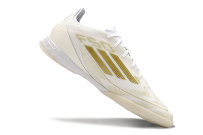 Men's Adidas F50 Pro IC Football Shoes - Beige/White/Gold
