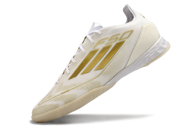 Men's Adidas F50 Pro IC Football Shoes - Beige/White/Gold