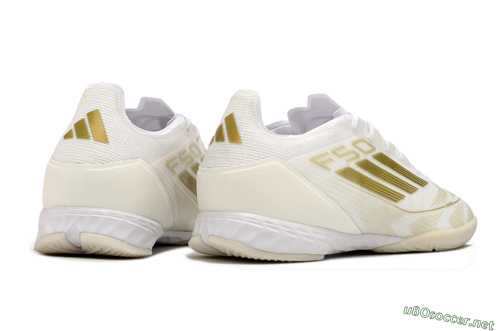 Men's Adidas F50 Pro IC Football Shoes - Beige/White/Gold 6