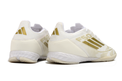 Men's Adidas F50 Pro IC Football Shoes - Beige/White/Gold