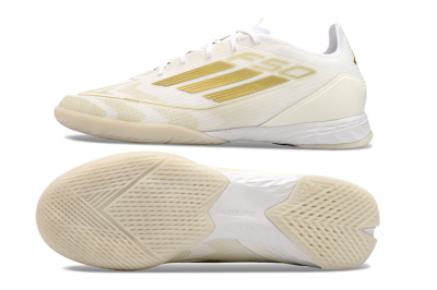 Men's Adidas F50 Pro IC Football Shoes - Beige/White/Gold