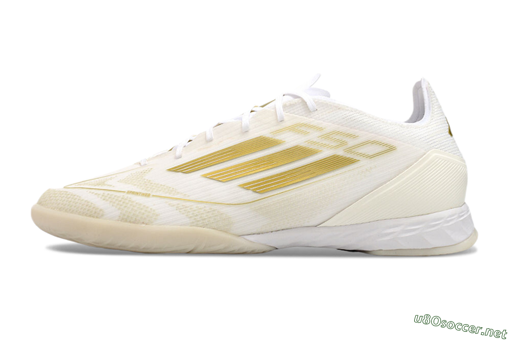 Men's Adidas F50 Pro IC Football Shoes - Beige/White/Gold 0