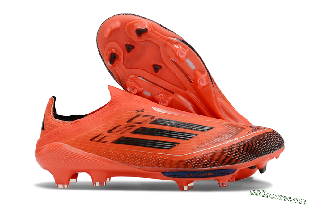 Men's Adidas F50 Lightstrike Pro Laceless FG Football Boots - Red/Black/White 2