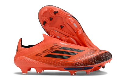 Men's Adidas F50 Lightstrike Pro Laceless FG Football Boots - Red/Black/White