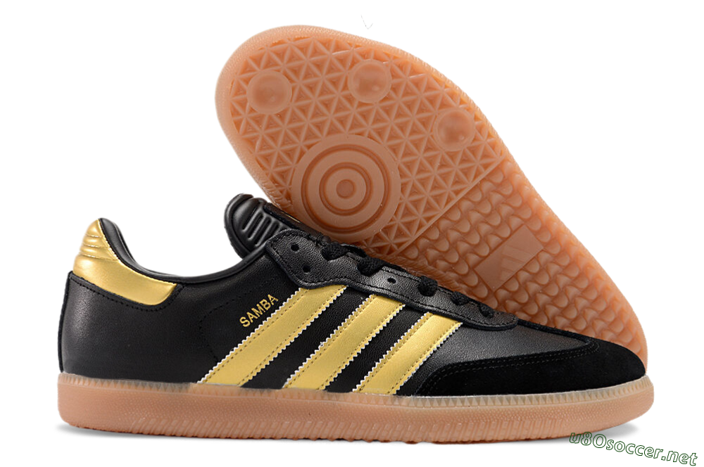 Men's Adidas Samba Messi Indoor IC Football Shoes - Black/Gold/Brown 2