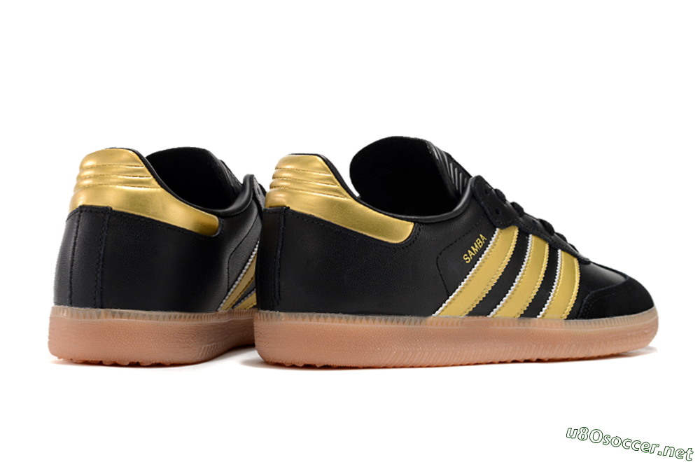 Men's Adidas Samba Messi Indoor IC Football Shoes - Black/Gold/Brown 6