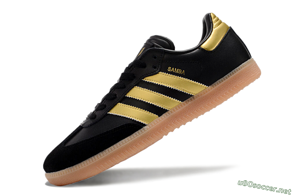 Men's Adidas Samba Messi Indoor IC Football Shoes - Black/Gold/Brown 5