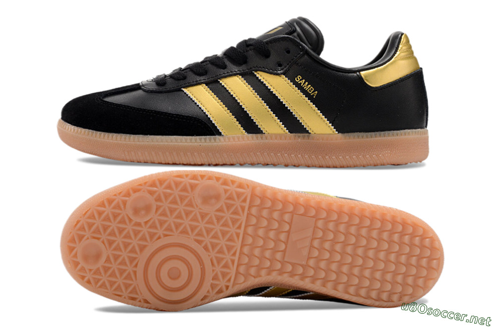 Men's Adidas Samba Messi Indoor IC Football Shoes - Black/Gold/Brown 1