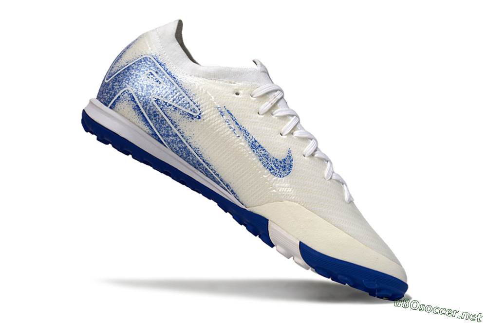 Men's Nike Air Zoom Mercurial Vapor 16 Elit TF Football Shoes - White/Racer Blue 4