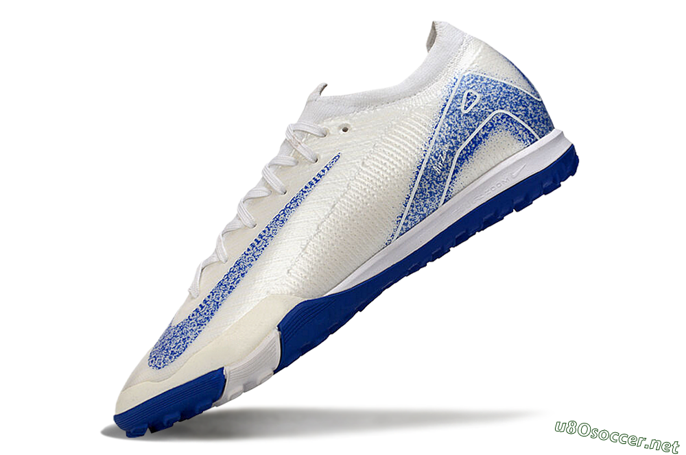 Men's Nike Air Zoom Mercurial Vapor 16 Elit TF Football Shoes - White/Racer Blue 5