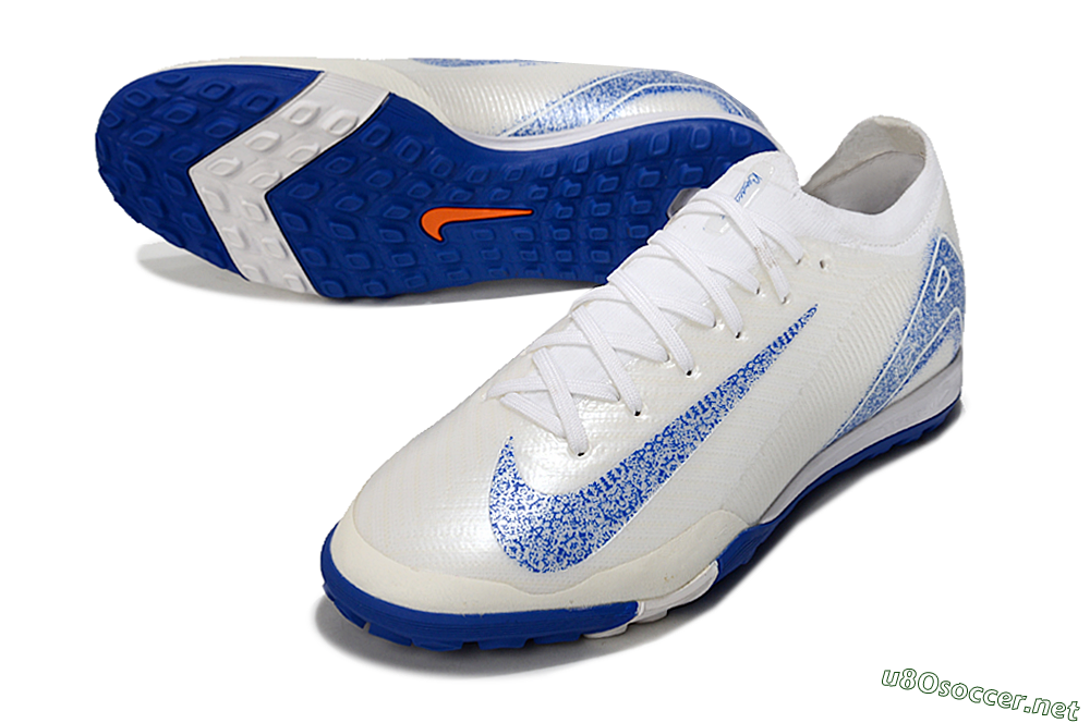 Men's Nike Air Zoom Mercurial Vapor 16 Elit TF Football Shoes - White/Racer Blue 3