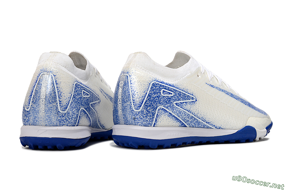 Men's Nike Air Zoom Mercurial Vapor 16 Elit TF Football Shoes - White/Racer Blue 6