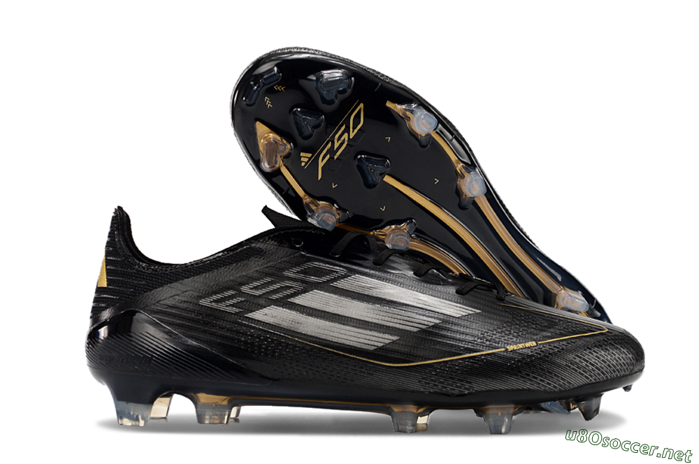 Men's Adidas F50 Elite FG Football Boots - Black/Silver/Gold 2