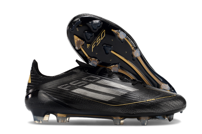 Men's Adidas F50 Elite FG Football Boots - Black/Silver/Gold