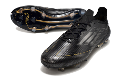 Men's Adidas F50 Elite FG Football Boots - Black/Silver/Gold