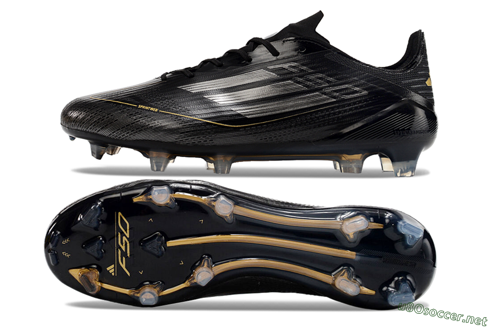 Men's Adidas F50 Elite FG Football Boots - Black/Silver/Gold 1
